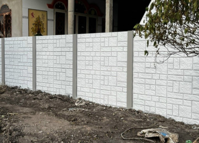 Tường rào bê tông hoa văn giả đá