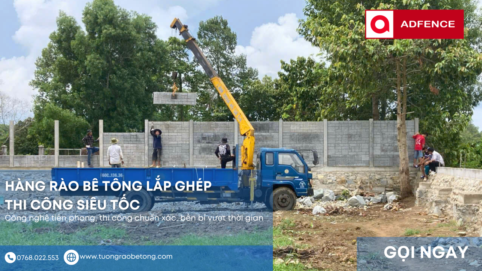 Thi công một công trình Hàng rào bê tông lắp ghép ADFENCE Đồng Nai