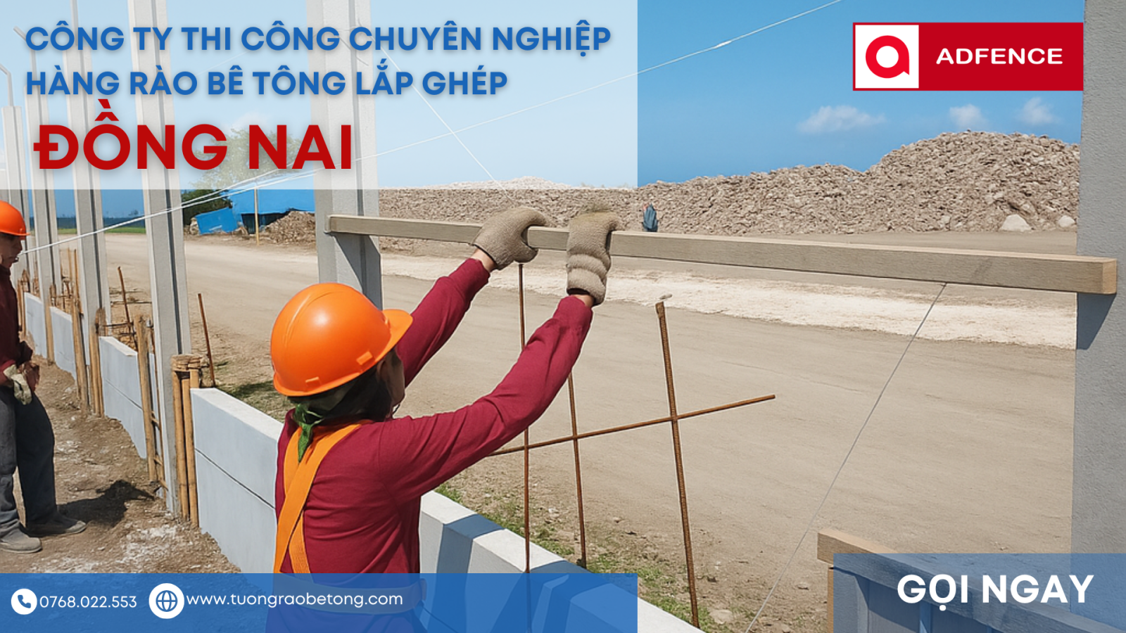Thi công Hàng rào bê tông lắp ghép Đồng Nai chuyên nghiệp