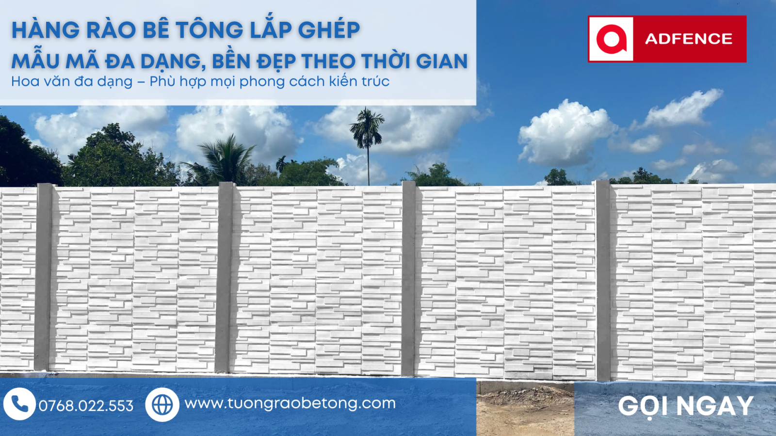 Một mẫu Hàng rào bê tông lắp ghép đẹp tại Đồng Nai