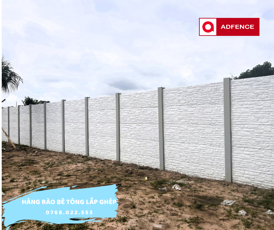 Tường rào bê tông lắp ghép mẫu mới 2025