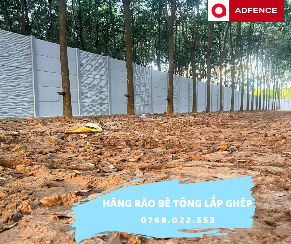 Tường rào bê tông lắp ghép phối xen kẽ